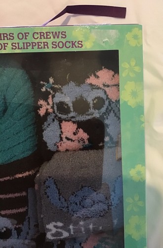 Disney Stitch Cozy 3 Prs Crews 1 Pr Slipper Socken Schuhgröße 4-10, Sockengröße 9-11 - Bild 3 von 7