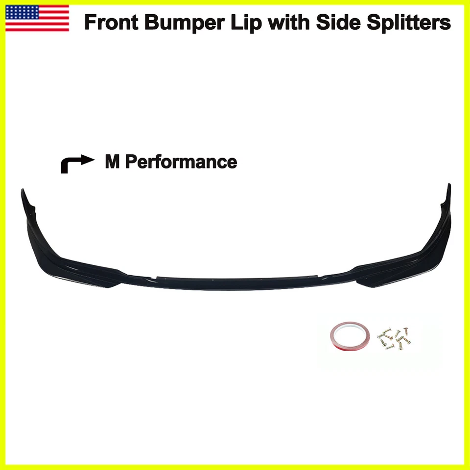 For BMW G20 G28 330i M Sport 2019-2021 Front+Rear Lip Trunk Lid Spoiler Black Foto 2 de 4