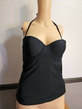 NWT Old Navy Small Tankini Black Molded cups spaghetti straps