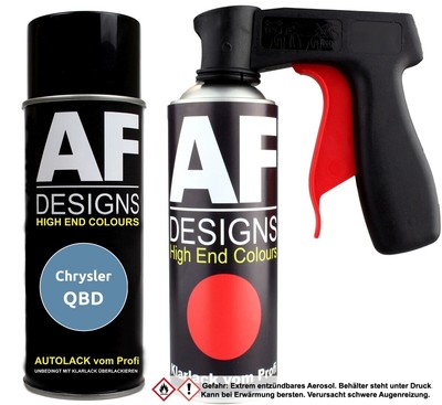 Spraydose für Chrysler QBD Light Blue Satin Glow Metallic Klarlack Handgriff