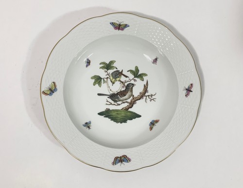 4x Herend Rothschild Vogel runde tiefe Teller Suppe Pasta Schalen 25,5 cm - Bild 9 von 10