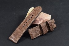 MA WATCH STRAP 24/22 115/75 MM PEANUT BROWN GENUINE CROC SKIN BELLY - 125