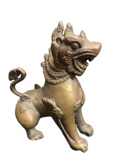 CANE DI PHO ANTICO GUARDIANO DEL TEMPIO BRONZO ARTE ORIENTALE EPOCA