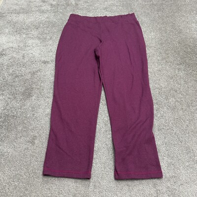 Talbots Straight Pants Womens XL Purple Pull On Stretch Casual Yoga Active 36x31