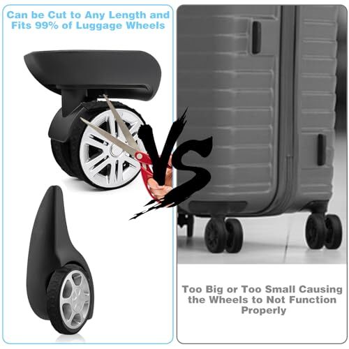 8Pcs Luggage Wheel Covers, Silicone Luggage Cover Protector Suitcase Wheel - Picture 6 of 7