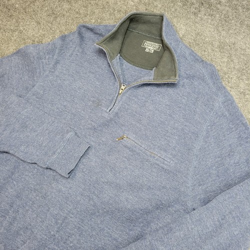 Pendleton Mens Sweater XL Navy Blue Quarter Zip Outdoor Casual Preppy