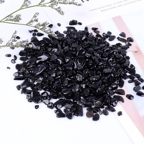 100g/Lot Natural Black Obsidian Quartz Crystal Gravel Specimens Reiki Gemstone - Picture 9 of 10