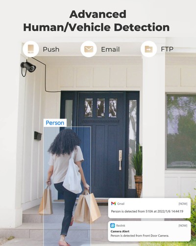 Reolink 5MP POE Security Camera Human Car Detection Waterproof 510A Black - Picture 5 of 13