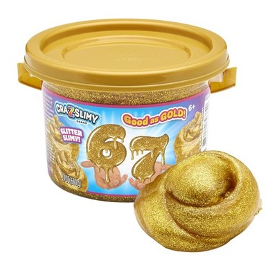 67 Slime Bucket, 24 oz Gold Glitter Premade Slime, Gift for Kids