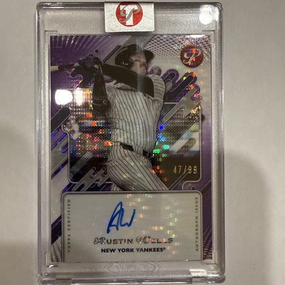 2025 Topps Pristine Austin Wells Purple Pulsar  AUTO 47/99 #PR-AW Yankees