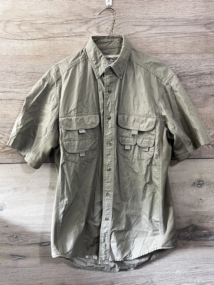 Wrangler Rugged Wear s Medium Fishing Outdoor Shirt Khaki Beige Khaki Casual - Image 2 of 3