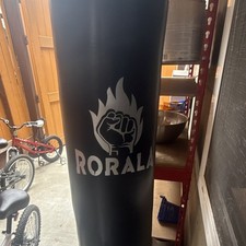 RORALA Black Standing Boxing Punching Bag, Freestanding Standing Bag