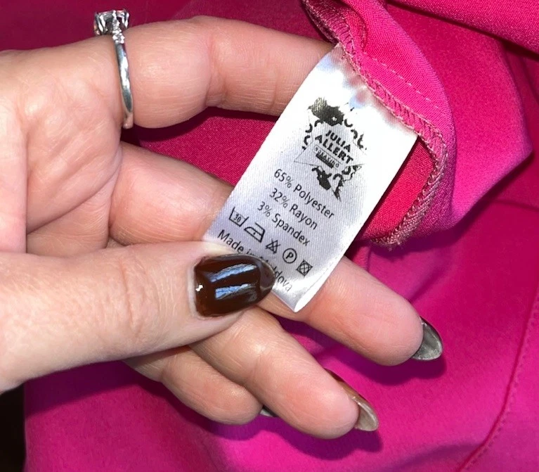 Maxi Vestido Chaqueta XXL Julia Allert Codo Frío Corte Espalda L/S Rosa Caliente Cuello Alto Foto 4 de 4