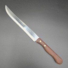 VTG Ekco Eternal Stainless USA 7.5" Blade Chefs Kitchen Knife Wood Handle