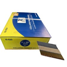13-533 30 Degree 3'' x .120'' Framing Nails, Smooth Shank, Clipped-Head, Pape...