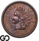 1909-S Indian Head Cent Penny, Tough This Nice, Choice Unc++ Key Date Final Year
