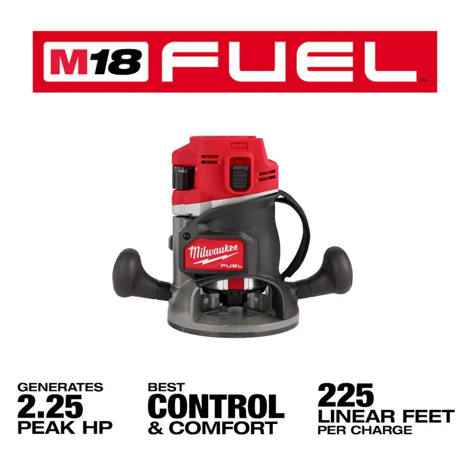 Milwaukee 2838-21 M18 COMBUSTIBLE 18V 1/2" Kit de enrutador inalámbrico de iones de litio Foto 3 de 4