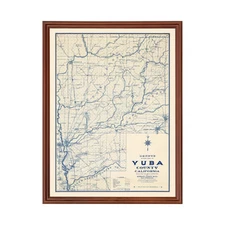 Old Map of Yuba County, CA 1913 - Vintage California Art