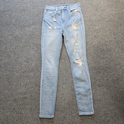 Etica Jeans Women Size 26 Blue Denim Giselle High Rise Skinny Distressed Ethical