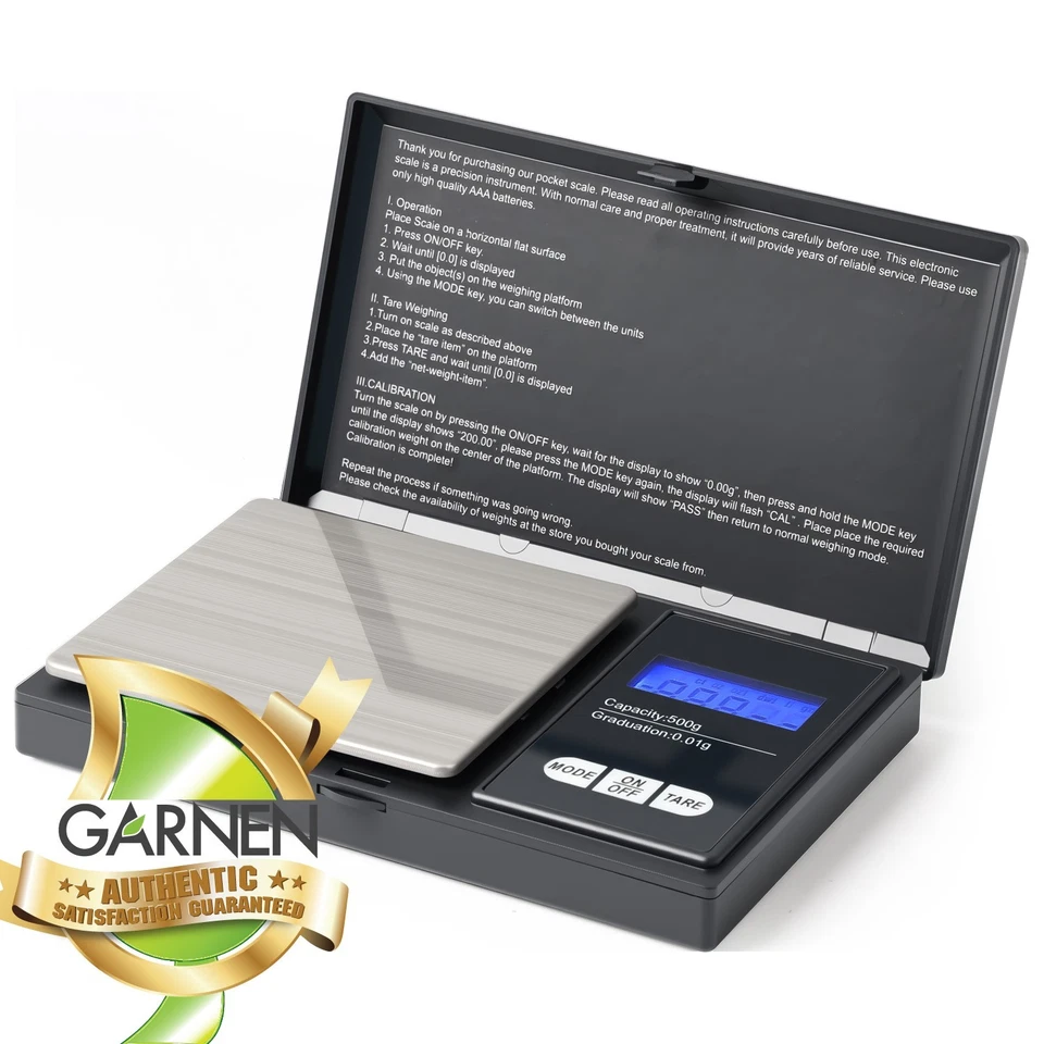 Garnen Jewelry Scale 500g/0.01g Precision Digital Gram Scale Small Pocket Scale