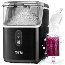 Qunler HZB-15NB Nugget Ice Maker Countertops, 33lbs Per Day Portable Pebble ice