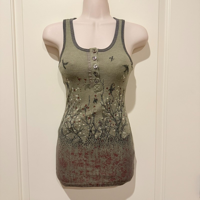 NWT Miss Me Girls Tank Top, Embellished, sz M