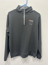Peter Millar Pullover 1/4 Zip Men s Small Iron Gray Long Sleeve Logo Performance