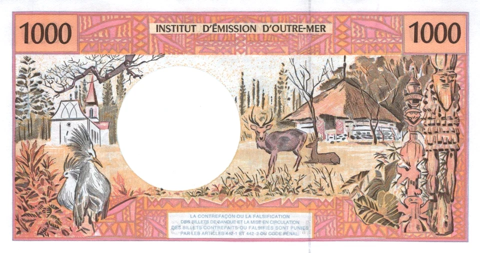 Tahiti 1000 Francs 1985 Pick # 2 AU - UNC - Image 2 of 3