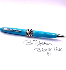 Brighton Pen Pal Short Pen w/heart charm Black Ink NWT AQUA