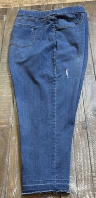 NWT TERRA & SKY MED BLUE COTTON BLEND STRAIGHT LEG PULL-ON STRETCH JEGGINGS - 4X