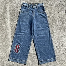 Jnco Jeans Rollin 26 Opening Size 33 X 33 Baggy Y2K Rave Skater Dark Wash