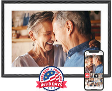 Marco de fotos digital de 10,1" con wifi, 32GB de memoria y rotación automática.