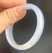 Certified 57mm Natural Grade A Icy white Jade jadeite Bangle 2197