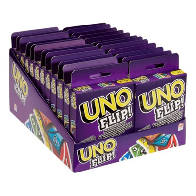 Uno Flip Kartenspiel mit doppelseitigem Deck und spezieller Klappkarte