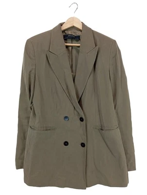 ZARA BASIC Blazer long Dames Blazer T EU 40 kaki style d’affaires - Photo 1/4