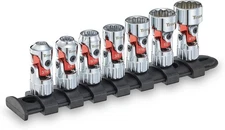 Titan 66860 7-Piece 1/4-Inch Drive SAE Auto Flex Universal Socket Set, 12-Point,