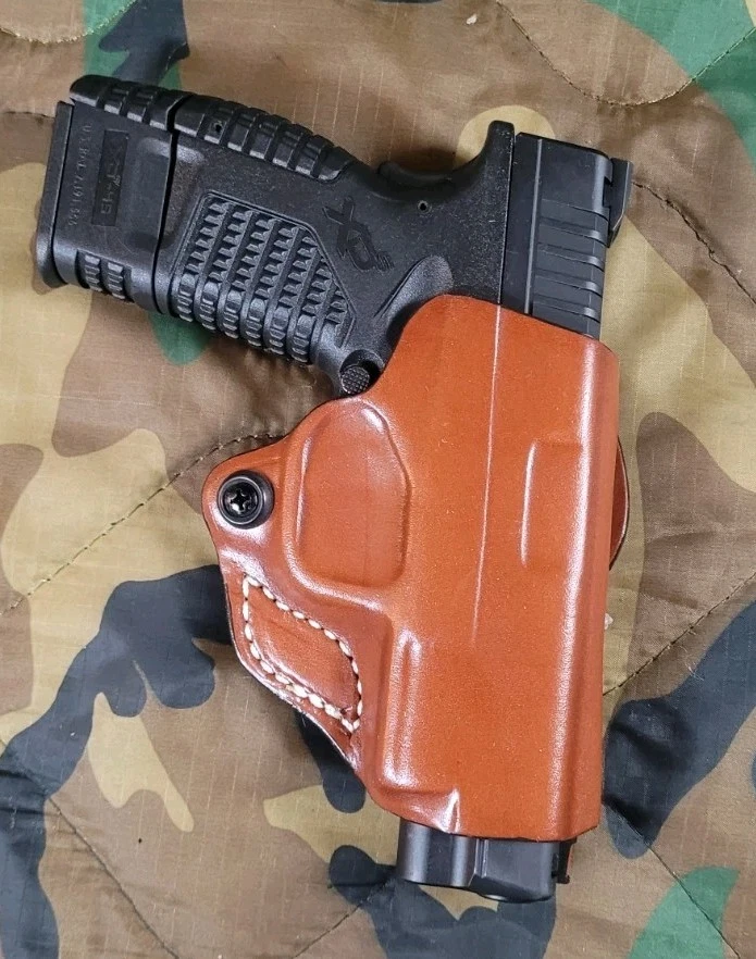 Desantis Mini Scabbard Springfield Armory XDS 3.3 In Holster Owb RH Brown  - Image 3 of 4