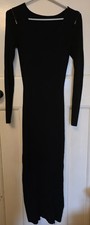 Black Jumper Dress UK Size 10, EUR 36 Long Sleeve Sweater Dress 