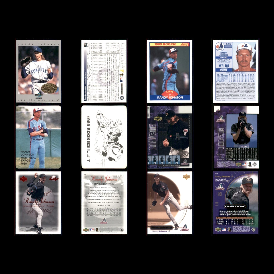 Lote de 100 tarjetas de béisbol Randy Johnson sin engaños colección Diamondbacks de los Marineros Foto 4 de 4