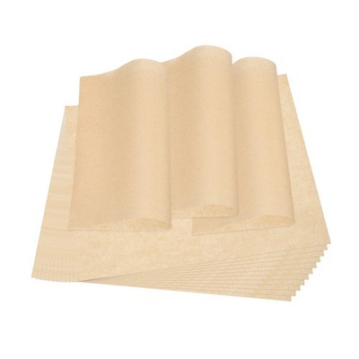 100Pcs 9x9'' Wax Paper Sheets for Food Grease Proof Food Basket Liners Brown