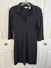 Women’s J.JILL Black Rayon Half Button Down Dress Sz XS