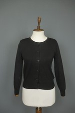 COACH Black Viscose Blend Raglan Sleeve Button Front Cardigan Sweater Size 2XS