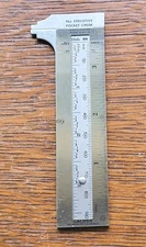 The Executive Pocket Chum 3 1/2" Stainless Steel Sliding Caliper/Decimal Chart 