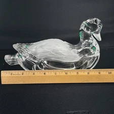Shannon Crystal Duck with lid, candy dish, frosted beak, tail and wings!!