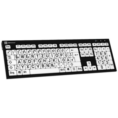 Logickeyboard XL-Print Kabelgebunden Tastatur Deutsch, QWERTZ Schwarz