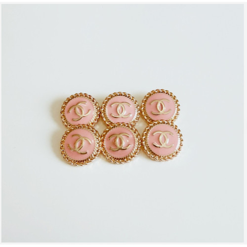 STAMPED lot of 6 Designer Pink Gold Button