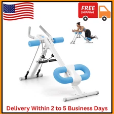 Ab - White Blue Workout Equipment Machine Abdominal Foldable Waist Trainer,Home