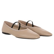 NEW Vince Vivian Nappa Leather Mary Jane Flats Taupe Clay Women Size 8.5M