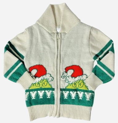 Dr. Suess The Grinch Jacket Full Zip Christmas Sweater Kids Size 2T -Excellent