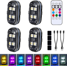 Upgraded 4Leds 4PCS Wireless LED Strobe Lights with Remote Control, 8 Colors Typ